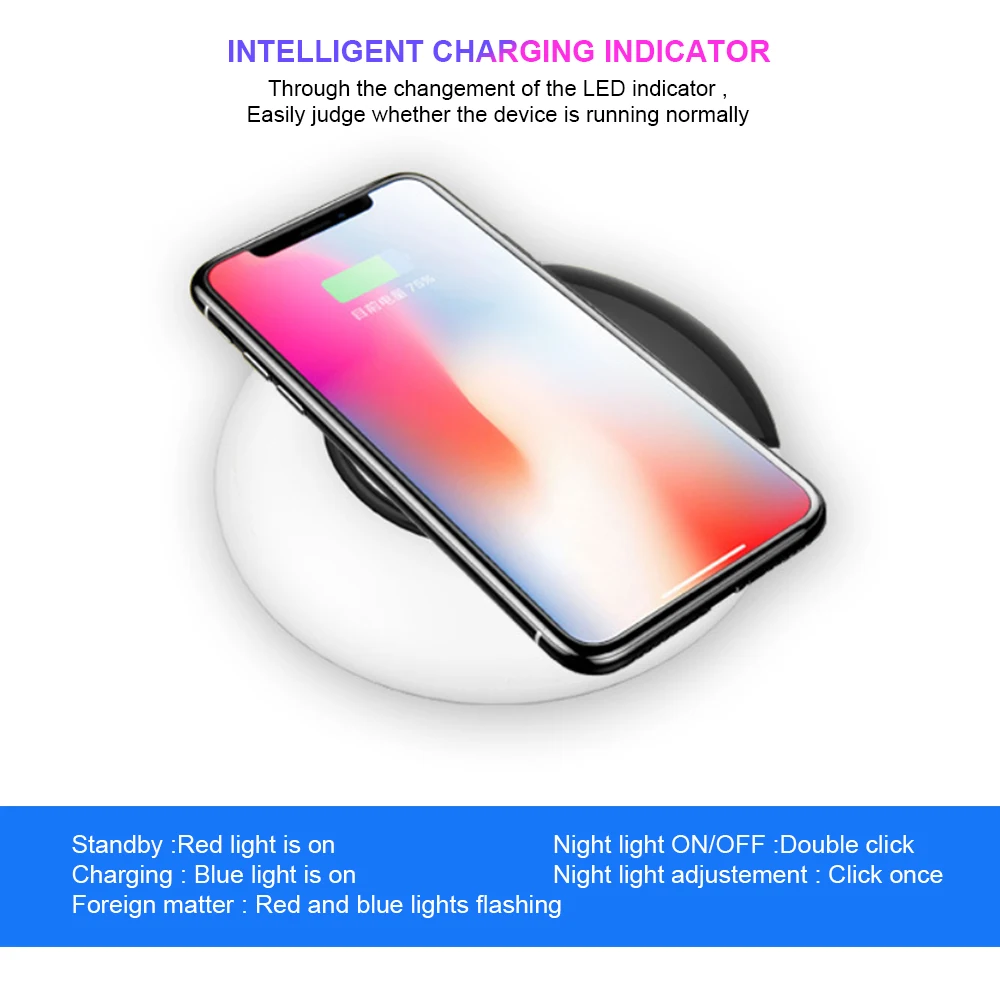 NYFundas Qi быстро Wirless Зарядное устройство Pad 10 W для iPhone 8 X XS XR XSMAX samsung S8 S9 Note7 9 плюс