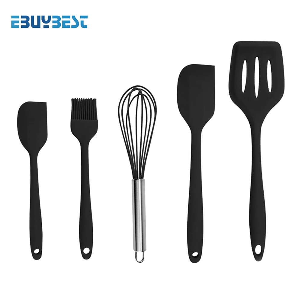 

5 pcs Heat Resistant Kitchenware Silicone Non-Stick Kitchen Cooking Utensils Baking Tool Cooking Tool Sets