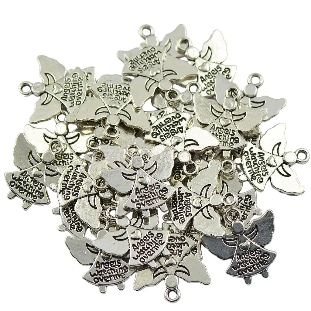 30 тибетские серебряные амулеты ангелы Подвески ангелы следят за мной ювелирные изделия DIY