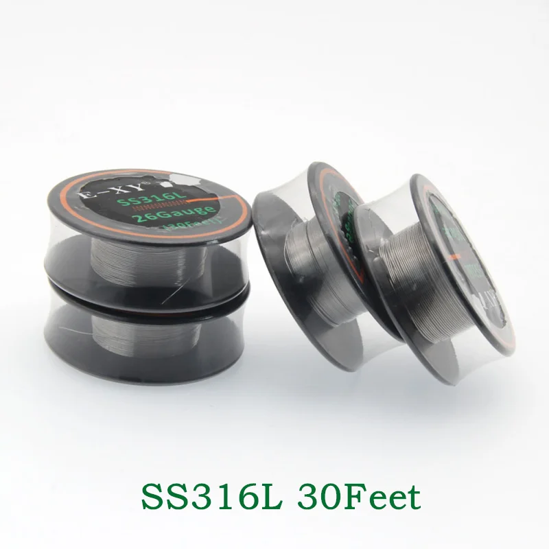 

E-XY 10m/roll SS316L 24 26 28 30 Gauge RDA RTA Rebuildable Atomizer Heating Wires E cigarette Stainless steel Heating Wires