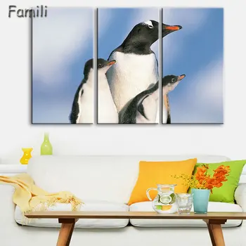 

3pcs HD Simple Nordic Canvas Painting Cute Penguins Picture Decoration For The Living Room Kids Room wall art Without Frame