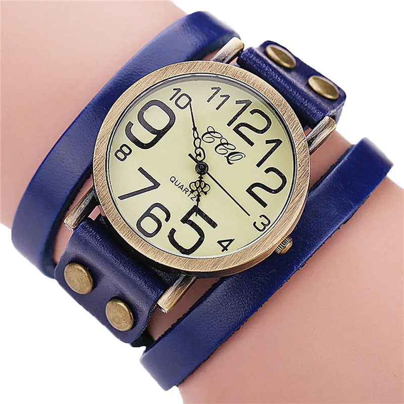 2019 CCQ бренд Винтаж коровы наручные часы с кожаным браслетом роскошный Повседневное Для женщин кварцевые часы Relogio Feminino