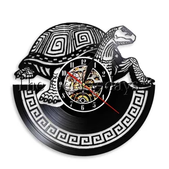 

1Piece Old Turtle Home Decor Sea Animals Vintage Design Illuminated Wall Clock Ocean Tortoise Vinyl Clock Handmade Wall Art
