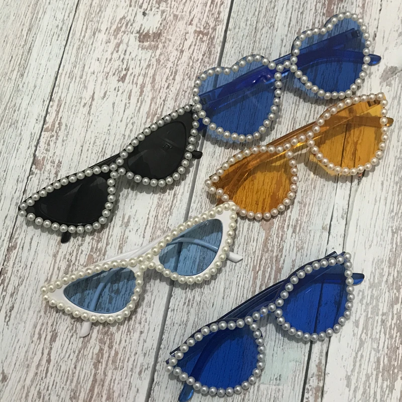 

2019 ZAOLIHU Fashion Shades Women Sunglasses Heart Design Eyewear Black Cat Eye Female Sunglass Vintage Round Pearl Sun Glasses