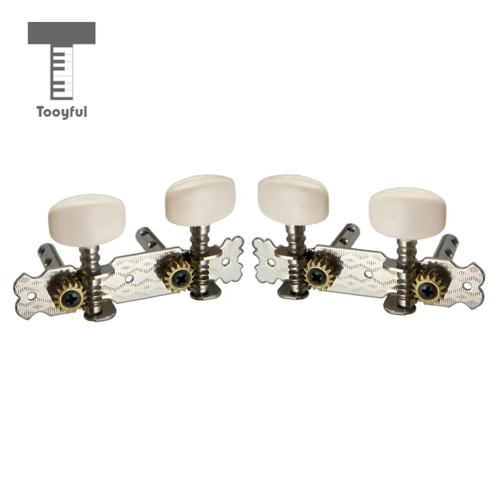 Tooyful 2R2L Tuning Pegs Machine Heads Tuner with Cream Button for Ukulele Classical Guitar 4 String