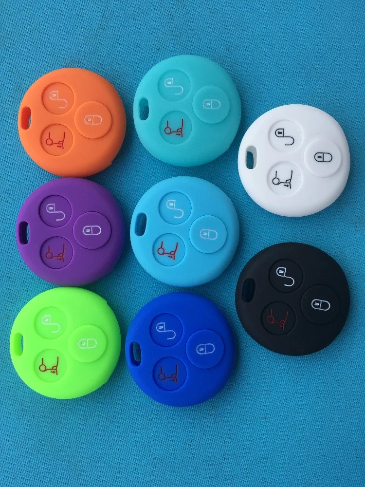

Pusakieyy Silicone Car Key Case Cover Fits For Benz Smart City Roadster Fortwo 3 button remote key shell wholesale