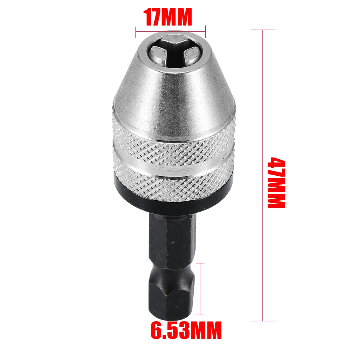 Keyless Drill Bit Chuck 1/4" Hex Shank Quick Change Adapter Converter Screwdriver Drills Tool Black