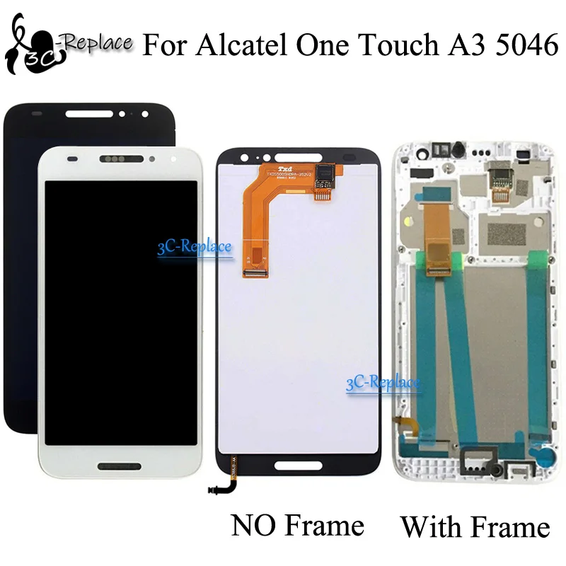 ЖК-дисплей для Alcatel One Touch A3 5046 5046Y 5046D 5046X запасной дисплей с рамкой | Мобильные