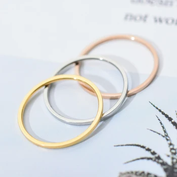 ZMZY Round Rings For Women Thin Stainless Steel Wedding Ring Simplicity Fashion Jewelry Wholesale bijoux 1mm 1