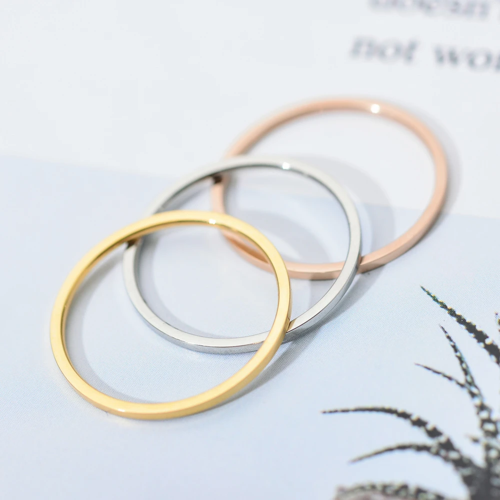 ZMZY Anillos Redondos para Mujer, Bisutería de Boda de Acero Inoxidable, Joyería de Moda de 1 Mm, Venta al por Mayor|Anillos| - AliExpress