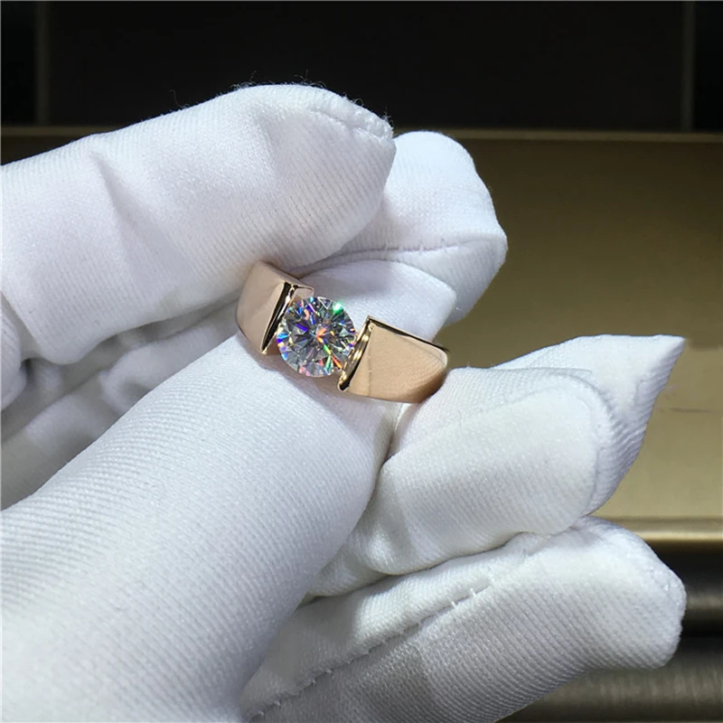 18 K 750Au золото Moissanite алмаз мужское кольцо D Цвет VVS с национальным сертификатом MO-002