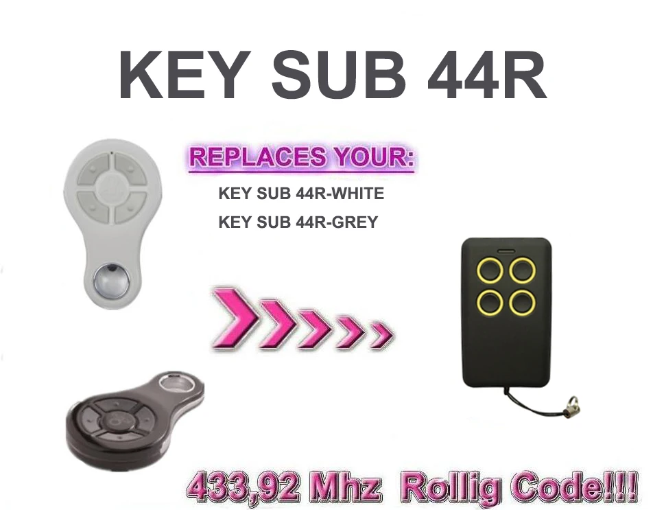 

Garage remote clone KEY SUB 44R rolling code