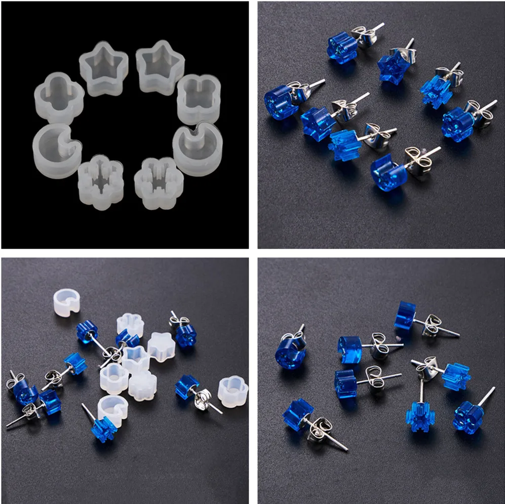 5pcs DIY Silicone Pendant Mold Making Jewelry Resin Casting Mould Craft Tool