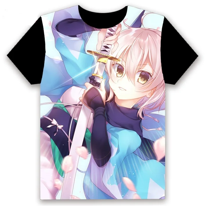Модные для мужчин футболка Аниме Судьба/Grand Order Okita Souji косплэй с коротким рукавом унисекс повседневное черная летняя Harajuku топы корректирующие - Цвет: 13