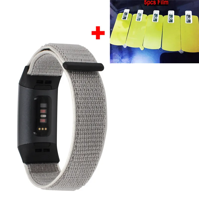 White 2 In1 браслет ремешок для Fitbit заряд 3 Charge3 браслет Экран Защитная пленка для браслета Fitbit Charge 2 нейлон умный ремешок для часов - Цвет: White