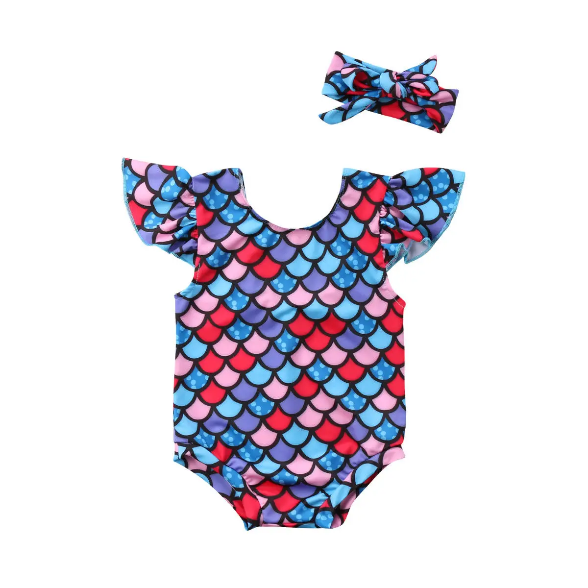 Baby Kids Girls Mermaid Sea-maid Tankini Bikini Swimsuit Swimwear Swim Costume Bodysuit 2-7Y