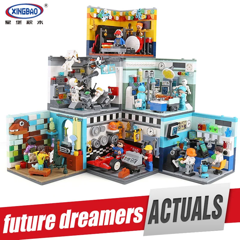 

XINGBAO 01401 01402 Building Series The Future Dreams House Set Building Blocks Bricks Educational Kid Toys As brithday Gifts