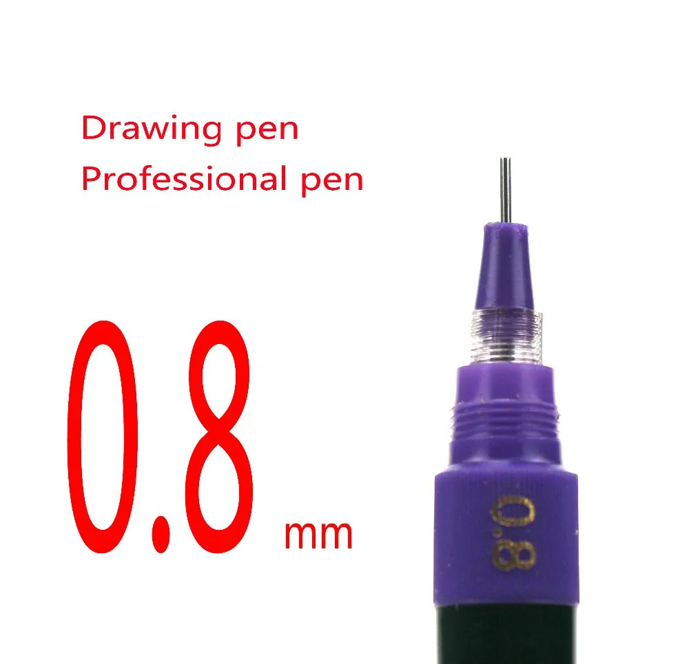 5PCS/lot 0.8mm HERO Rechargeable ink needle pens drawing pen Technical