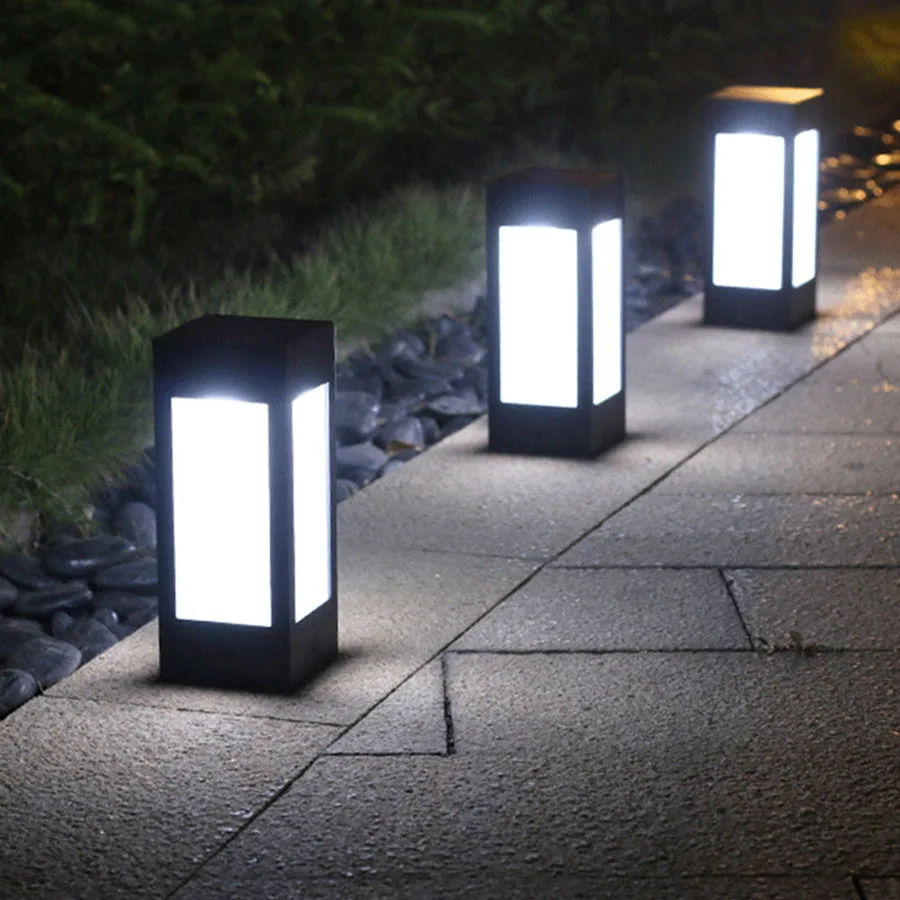 Caminho ao ar Luz à Prova Thrisdar Solar Jardim Pilar Dwaterproof Água Paisagem Led Cerca Porta Pós Estigma Lâmpadas Livre Gramado 17 Luminárias gramado