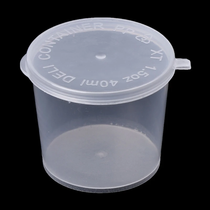 10 шт./лот, пластиковые одноразовые чашки для соуса, прозрачные контейнеры для хранения салата+ крышки