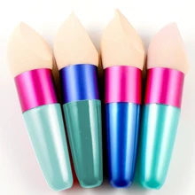 Красота составляют Цвет случайный пуля Форма губкой Puff с ручкой скашивая Пудра Косметические Puff кисть