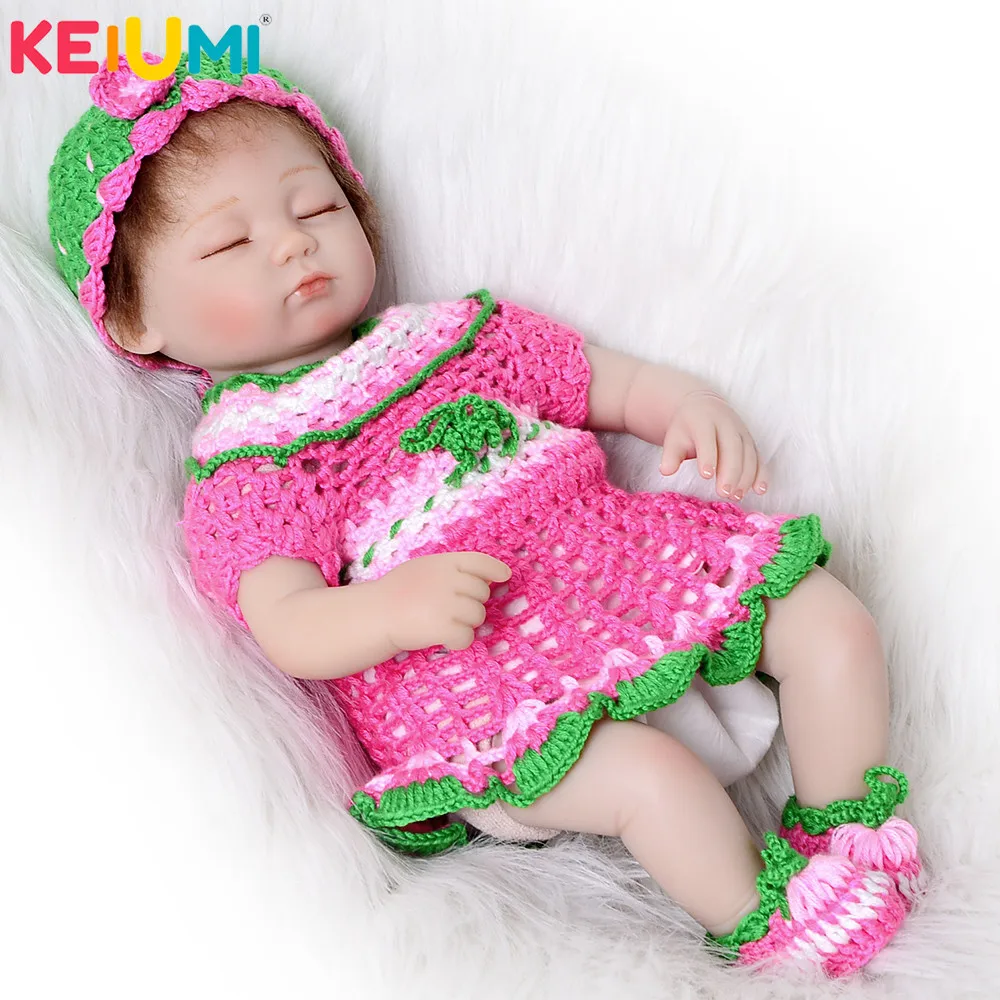 

43 cm Lifelike Sleeping Reborn Baby Doll Soft Silicone Vinyl 17 Inch Fashion Girl Gifts Cute Kids Best Birthday Playmates