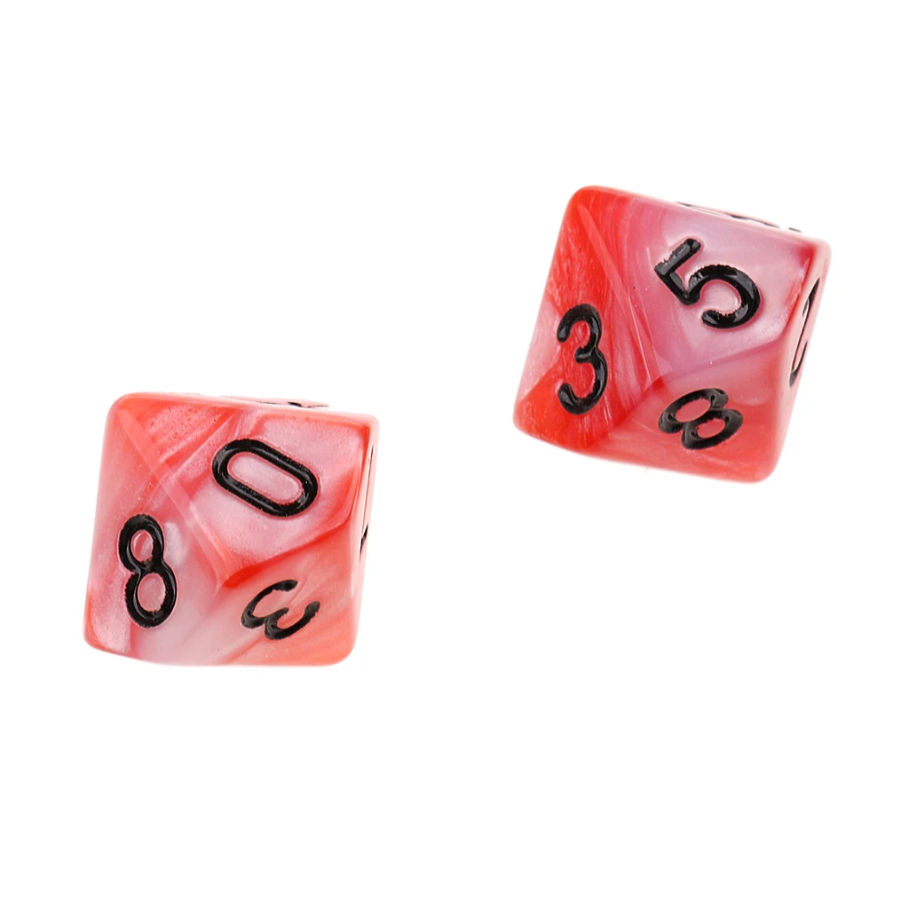 Perfeclan 10pcs 10 Sided D10 Polyhedral Dice Double Color for DND RPG MTG Board Game Accessories Double Colors Dice