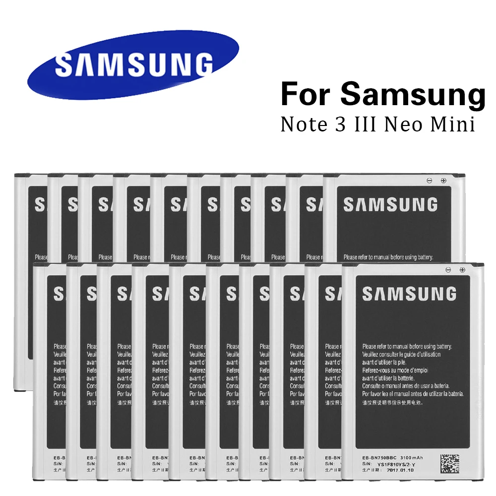 20 шт./лот батарея для Samsung Galaxy Note 3 NEO LTE SM N7505 EB BN750BBC 3100 мАч Li Ion оригинал с