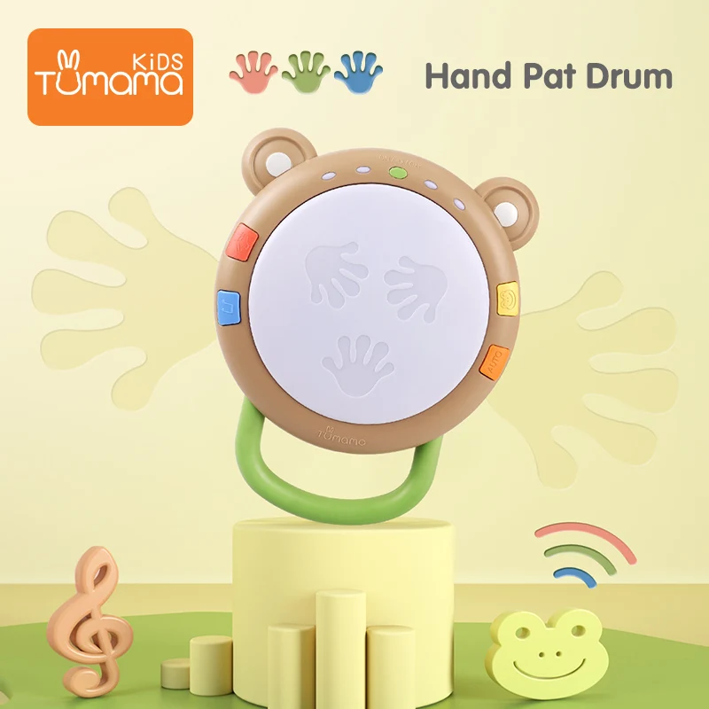Продажа Tumama детский ручной хлопковый барабан, Музыкальные Игрушки для раннего развития, детский Интеллектуальный барабан, Обучающие музыкальные и...