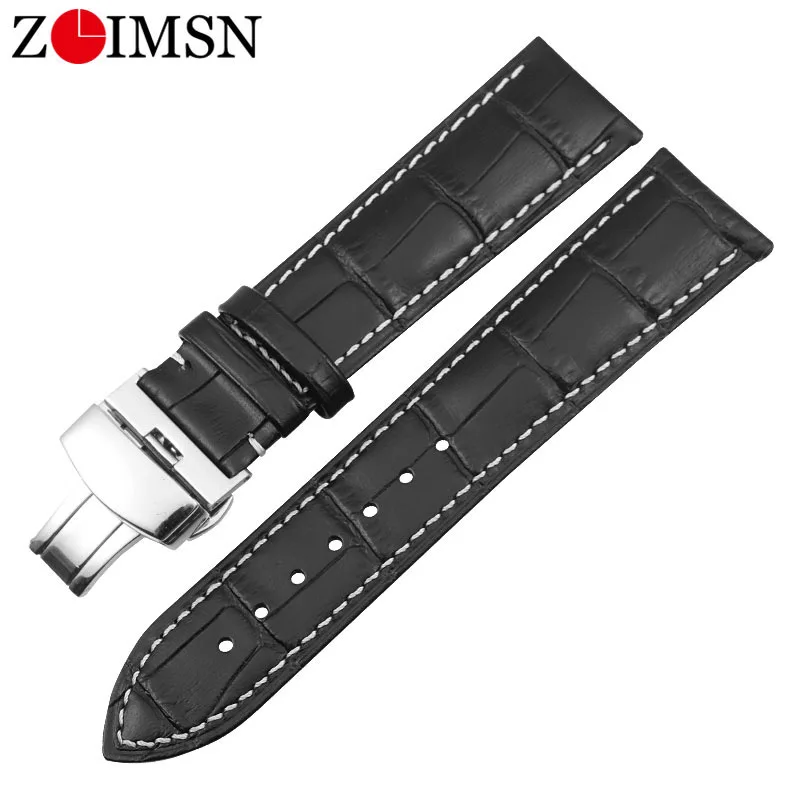 Ремешок ZLIMSN из натуральной кожи для часов браслет Tissot Seiko DW универсальные