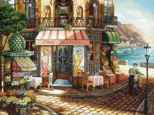 

Needlework,Seaside flower fruit shop Scenic 14ct Unprinted Embroidery,DIY Cross stitch kit,Art Pattern Cross-Stitching Decor