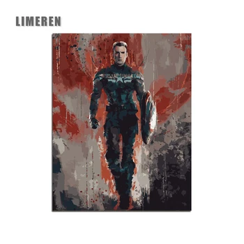 

DIY Oil Digital Painting By Numbers On Canvas Movie Wall Art Picture For Living Room Home Decor Captain America Avenger