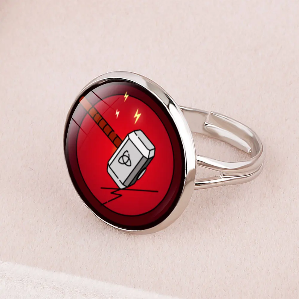 

New avengers endgame iron man captain america rings adjustable silver rings for kids boys girls drop shpping superhero toys