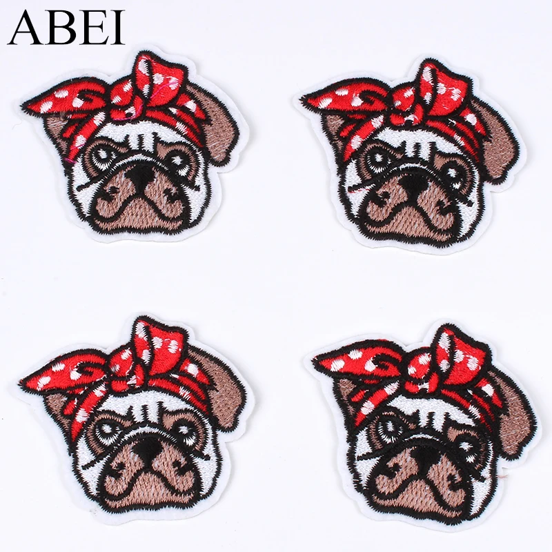

10pcs/lot Cartoon Dog Patch Embroidered Iron On Animal Stickers For Jeans Coats Sew On Garments Repair Appliques DIY bags Badge