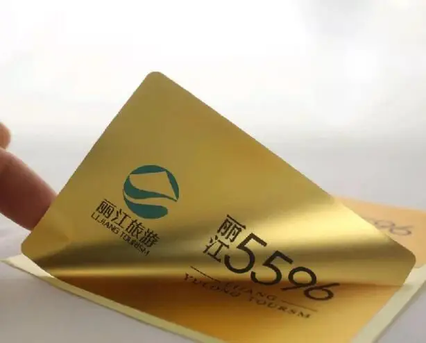 Cheap custom matt gold PET stickers, waterproof oilproof tear resistant for luxury decoration, Item No. CU09 3