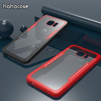 

1000pcs Luxury Back Acrylic Protective TPU Frame Case For Samsung Galaxy S10 E S9 S8 Plus Note 9 8 Dust Plug Anti-Scratch Cover