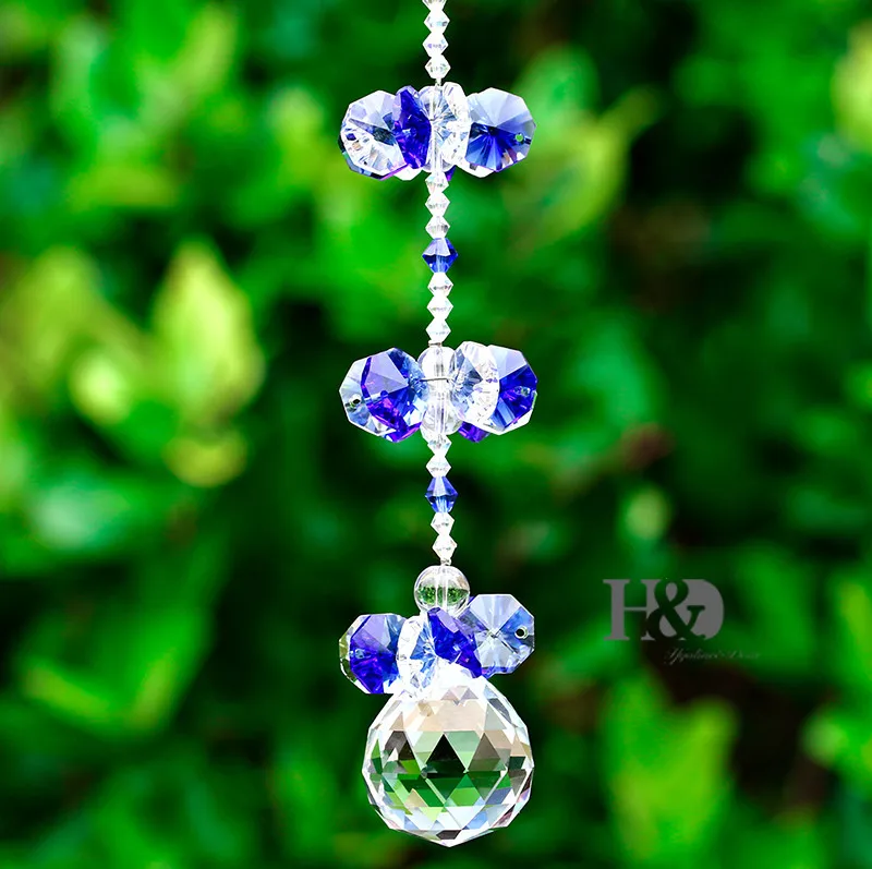 H& D Хрустальный солнцезащитный Ловец высокого качества k9 хрустальный шар окно висячие украшения для украшения дома - Цвет: blue