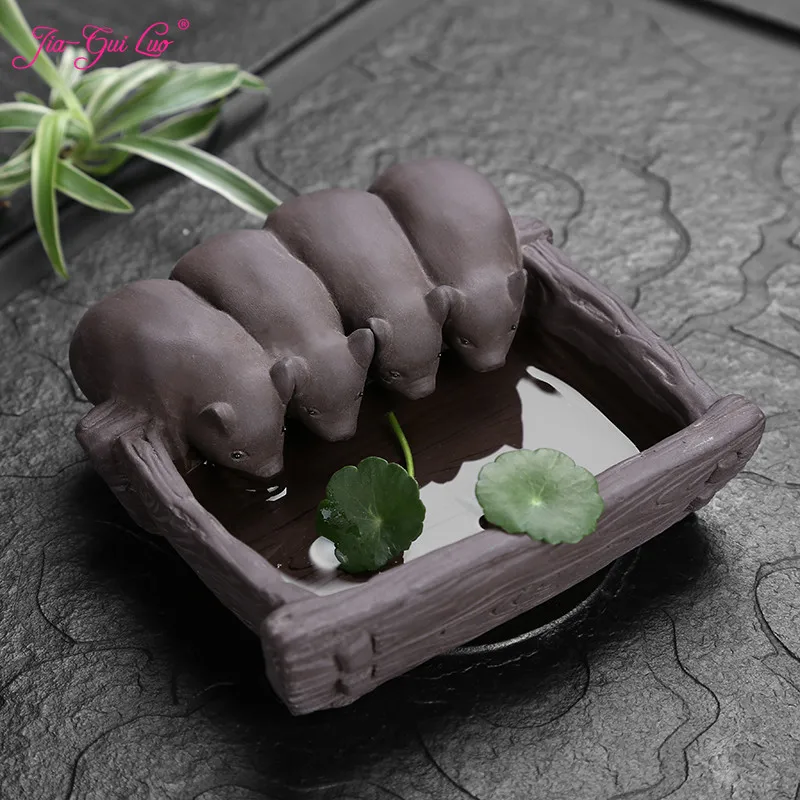 JIA-GUI LUO Tea Pet Piglet Purple Clay Home Decor Tea Decoration Kung Fu Tea Pet Clay Tea Pet N018 JIA-GUI LUO Tea Pet Piglet Purple Clay Home Decor Tea Decoration Kung Fu Tea Pet Clay Tea Pet N018