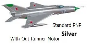 Freewing 80 мм Mig 21 Электрический RC струи модель PNP FJ21011 - Цвет: Silver Standard PNP