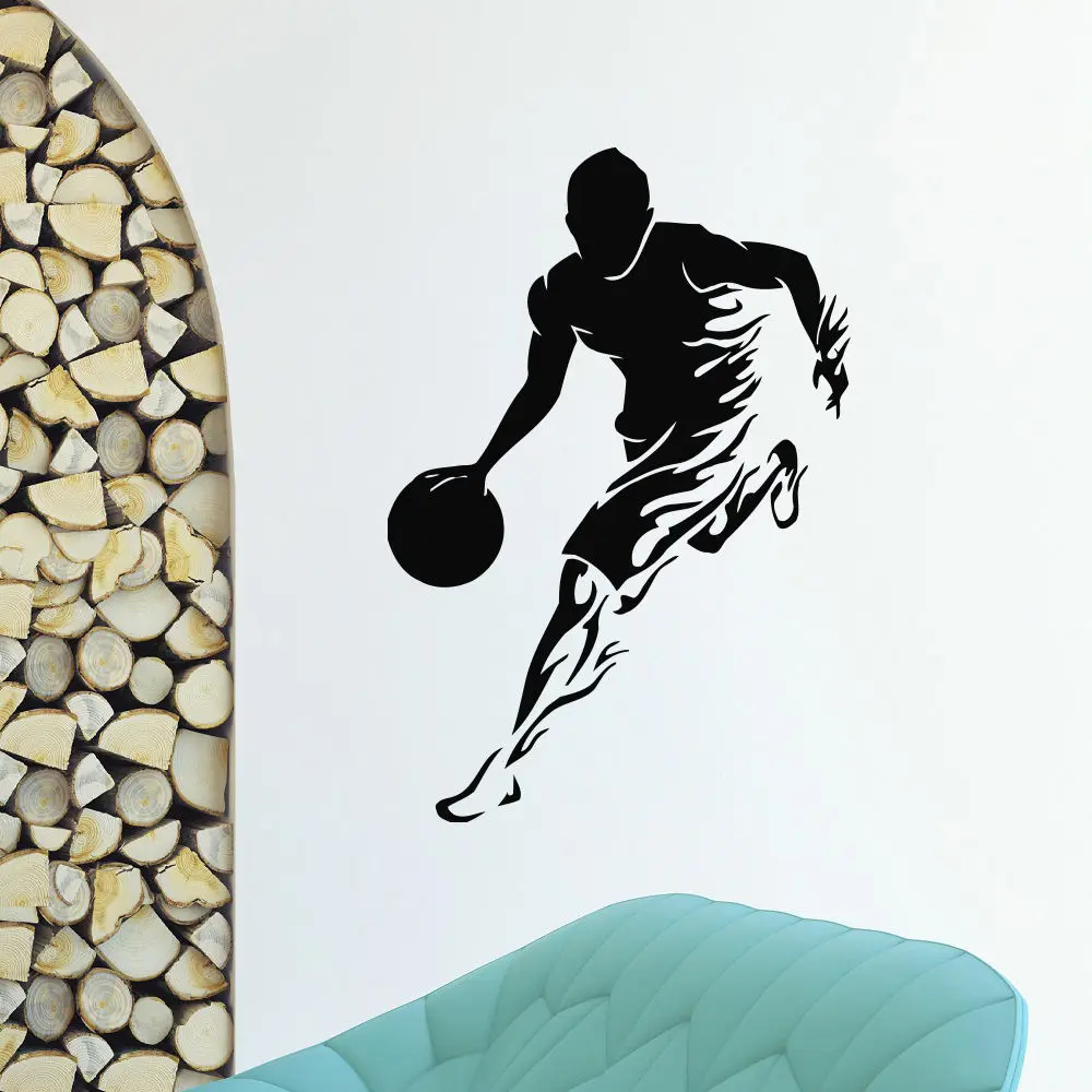 WALL DECAL VINYL STICKER GYM SPORT BASKETBALL PLAYER DECOR