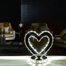 Свадебная домашняя настольная лампа, Современная гостиная, спальня, прикроватная лампа, хрустальная лампа в форме сердца, светодиодная лампа для человека ZZP8069