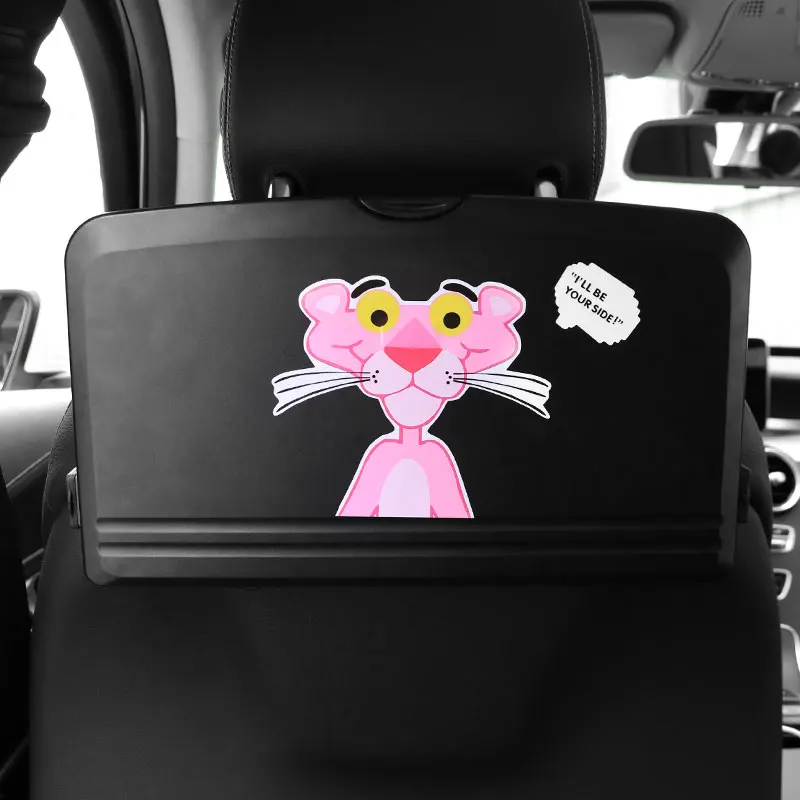 Автомобильный Стайлинг сиденье задняя крышка сотовый телефон чашка для закусок держатель портативный путешествия еда стол авто заднее сиденье подголовник складной органайзер лоток - Название цвета: Pink Panther