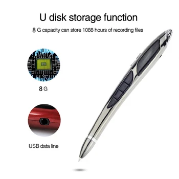 

WDJD X5 New Arrive Digital Voice Recording Rechargeable 8GB HQ Digital Audio Voice Recorder Pen MP3 player Voice Recorder