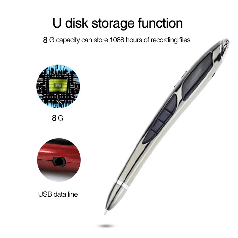 WDJD X5 New Arrive Digital Voice Recording Rechargeable 8GB HQ Digital Audio Voice Recorder Pen MP3 player Voice Recorder
