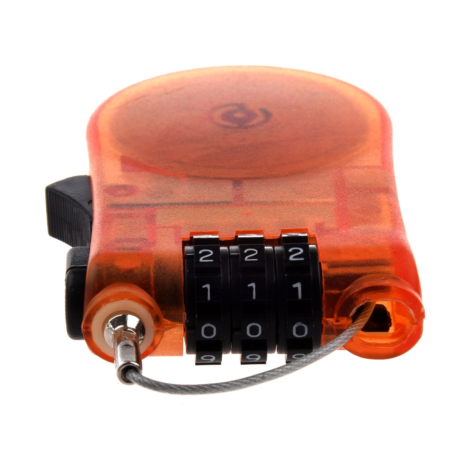 

Promotion! 3 Feet Cable Lock Retractable Combination for Luggage Cycling - Orange