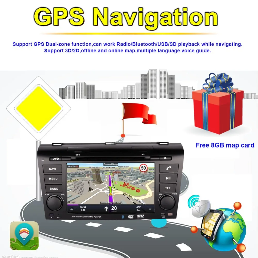 Sale Android 8.0 Octa Core 4GB RAM Car PC DVD Head Unit with Bluetooth For Mazda 3 2004 2005 2006 2007 2008 2009 Radio Stereo Wifi 5