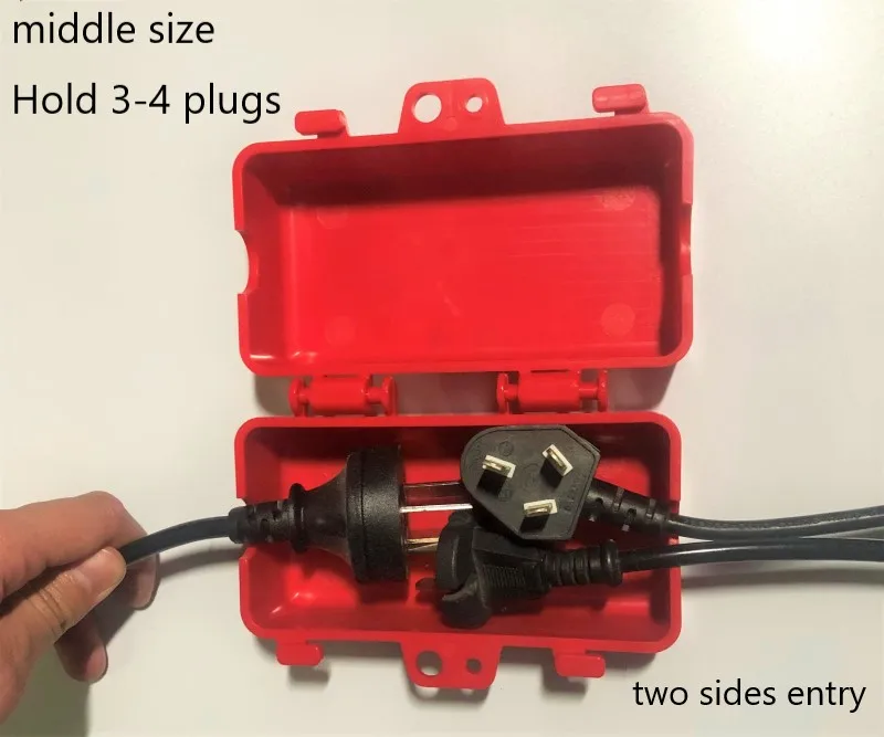 

middle size electrical plug lockout power plug lockout 126*64*65 safety pug lockout box lockout two sides entry