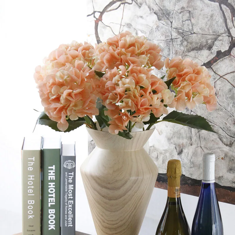 Настоящие на ощупь искусственные цветы гортензии для свадьбы дома вечерние декоративный искусственный цветок ветка гортензии