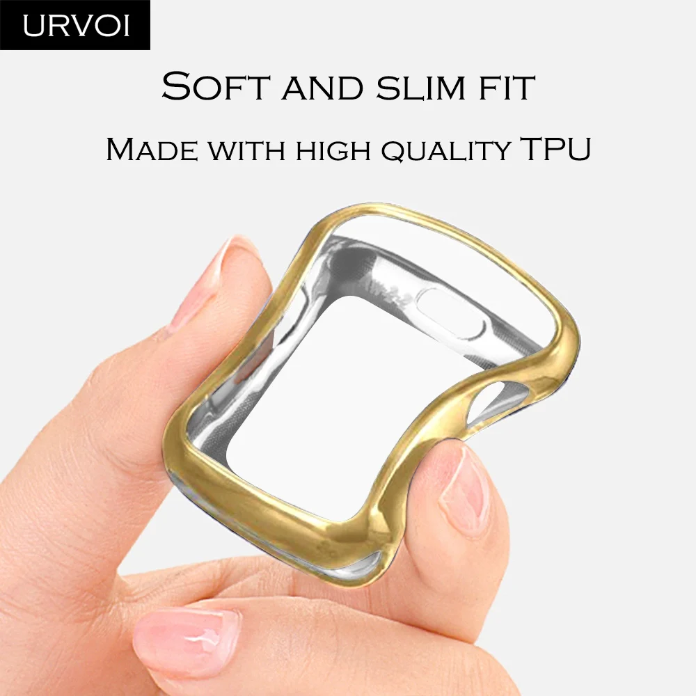 Чехол URVOI для iWatch с гальваническим покрытием Φ series 5 4 3 2 Мягкий бампер тонкая рамка