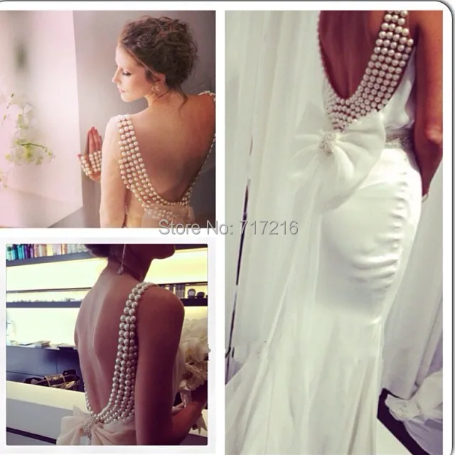 Exquisite Pearl Mermaid Wedding Dresses New Design Y Beautiful Exquisite Pearl Mermaid Wedding Dresses New Design Y Beautiful Beaded Back Bow Knot Gown Custom Made Elegant Dress In From